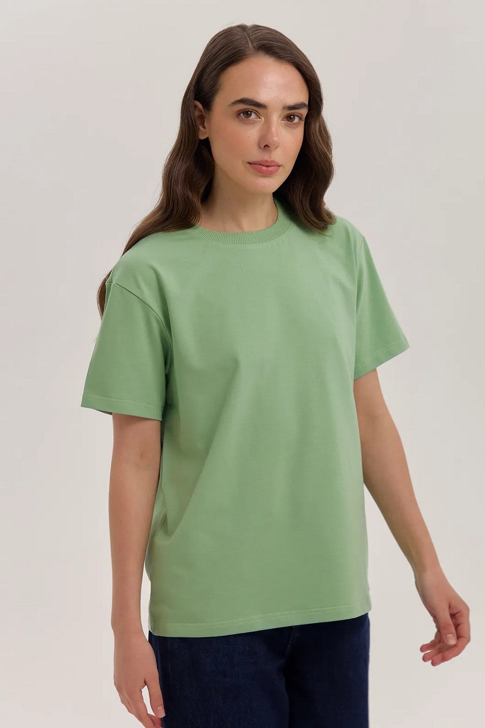 Однотонная футболка из хлопка LSK 29/24/08 Miss Color olive