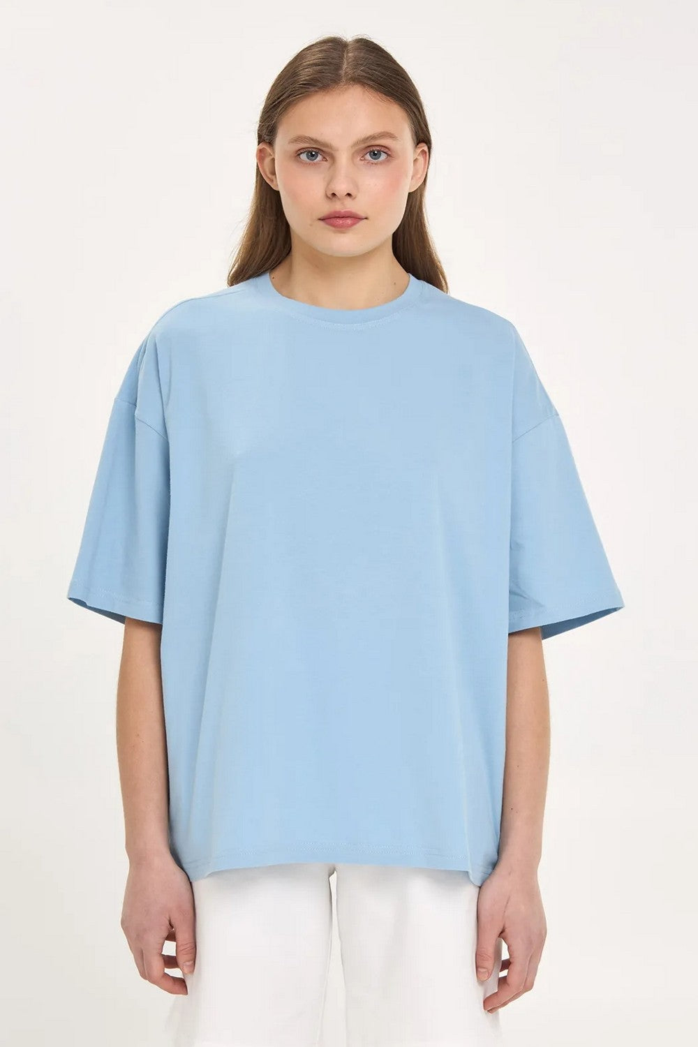 Однотонная футболка из хлопка LSK 32/00/05 Miss Color blue