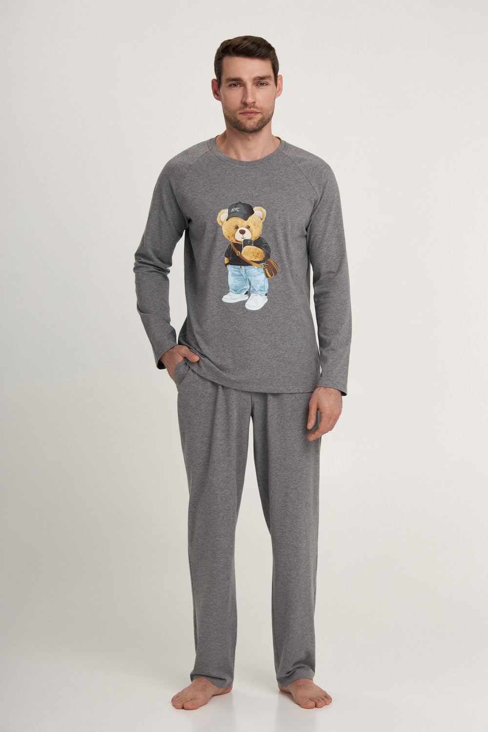 Мужская пижама из хлопка MPK 0980/08/01 Launge Luxe gray