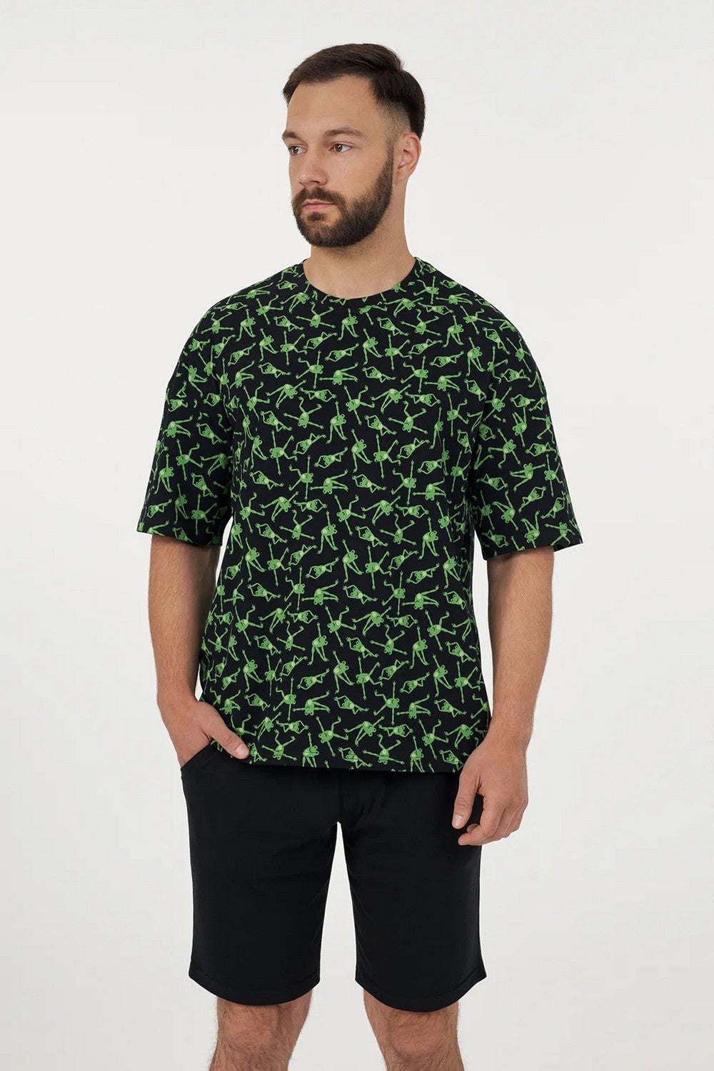 Мужская пижама с шортами MPK 2370/00/02 Happy Frog black
