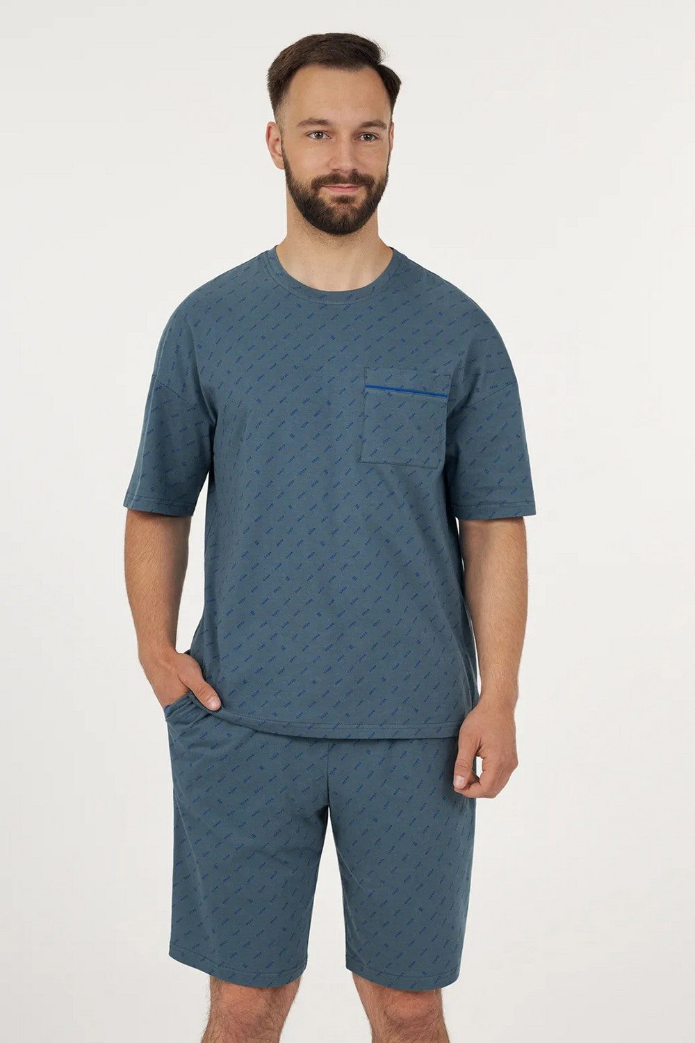Мужская пижама с шортами MPK 2370/01/01 Bres Imperial Blue graphite