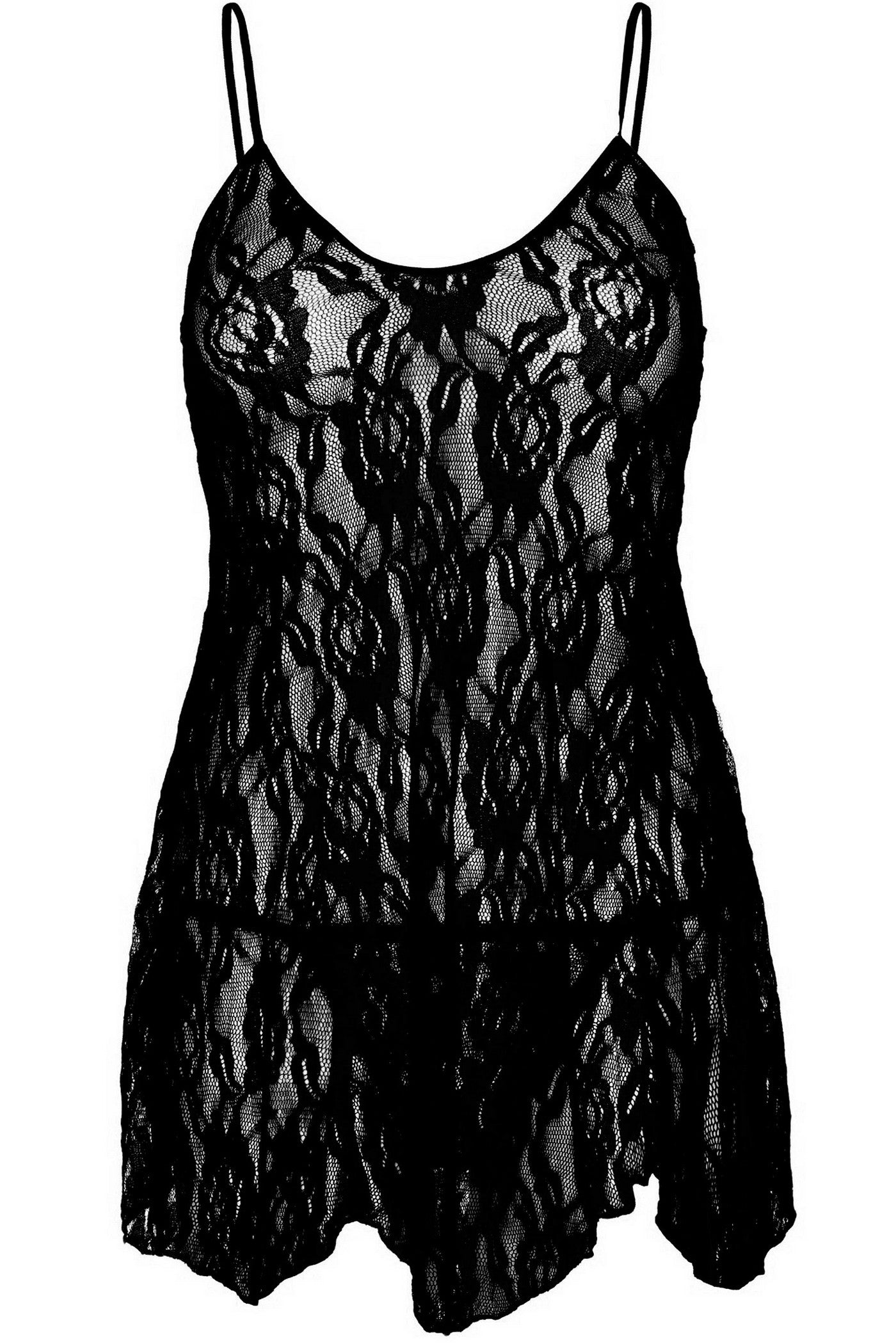 Кружевная сорочка Rose Lace Flair Chemise black
