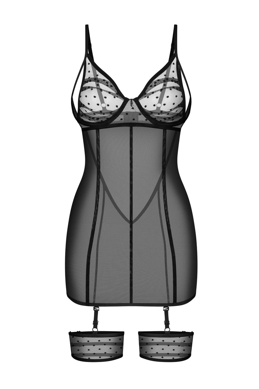 Прозора сорочка з мікросітки Nuites black