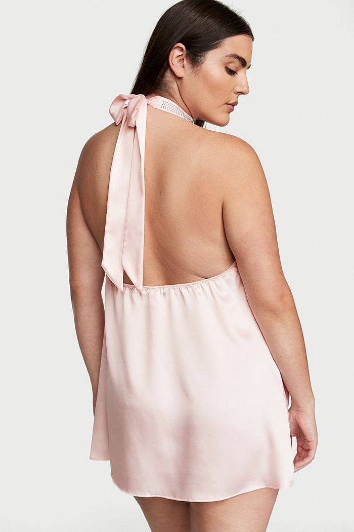 Сатиновая сорочка со стразами 772702087