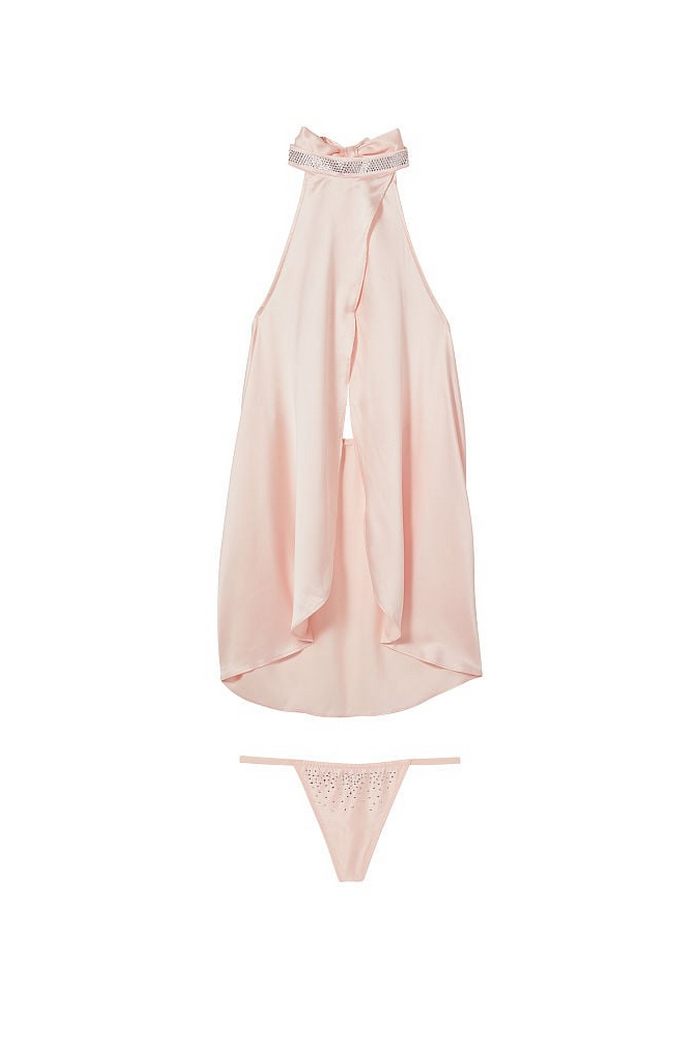 Сатиновая сорочка со стразами 772702087