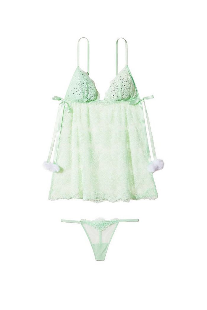 Кружевная сорочка с помпонами 87228001