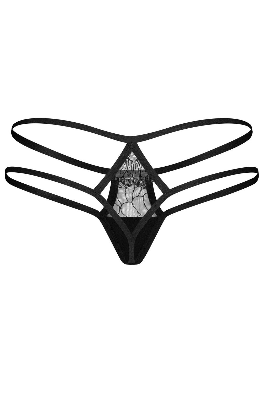 Трусики стринг с ремешками Arrowel black