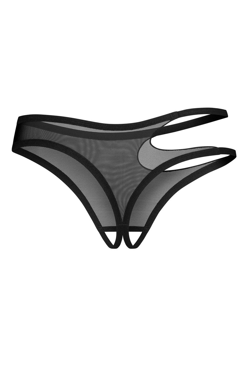 Трусики стринги с вырезом Saturis black