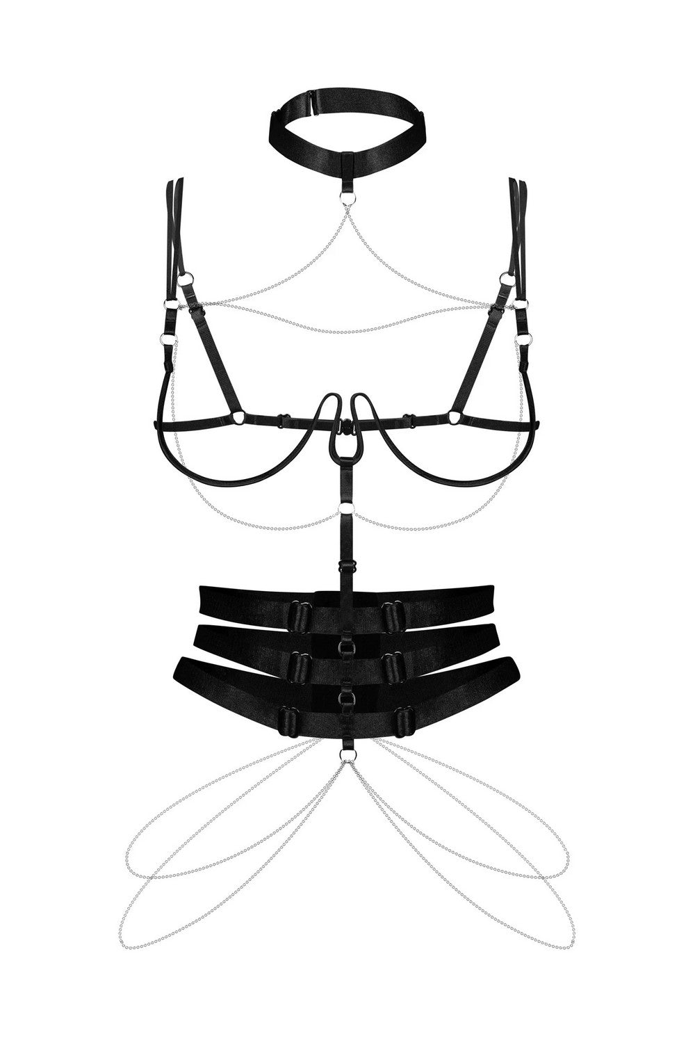 Боди-портупея с цепочками Premisis black