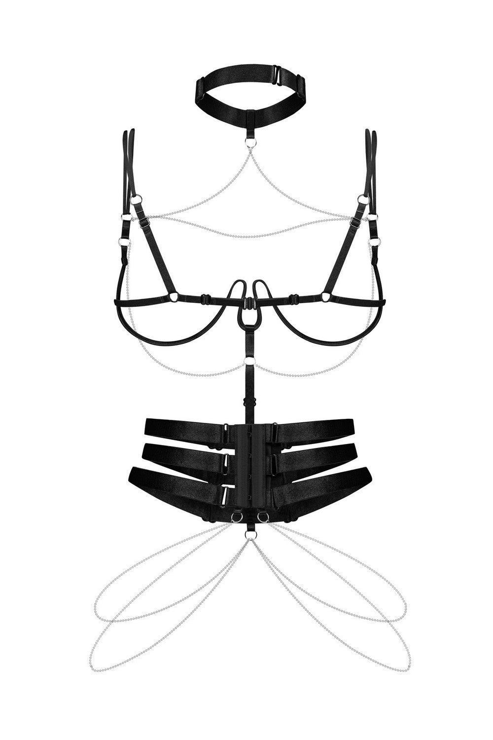 Боди-портупея с цепочками Premisis black