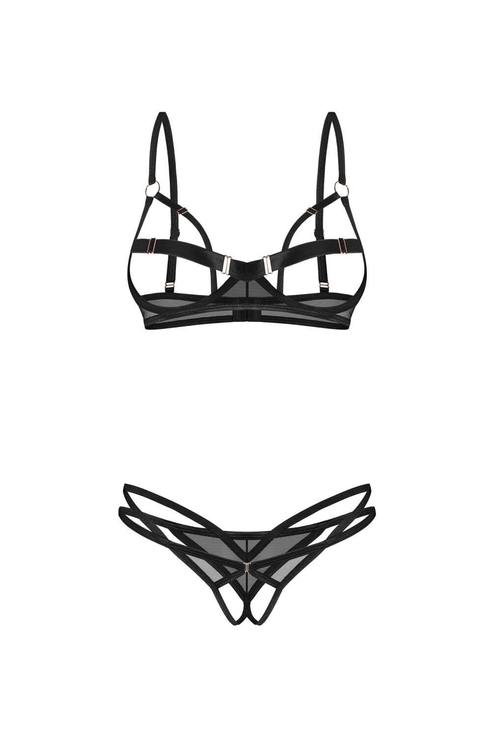 Комплект с открытой грудью Euridia black