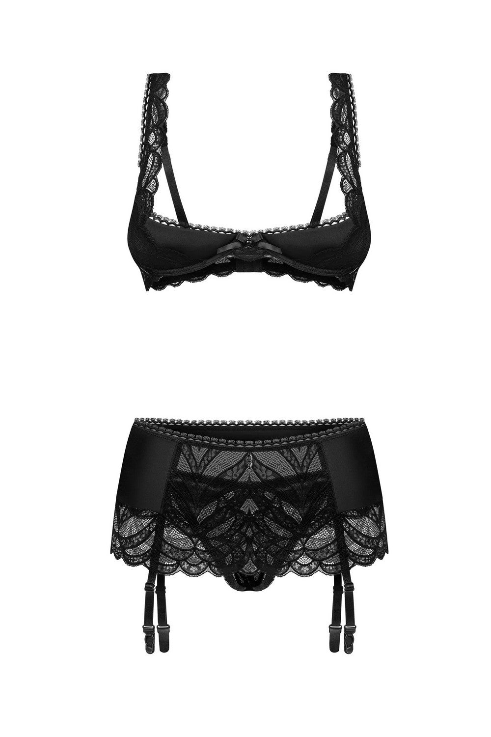 Комплект белья с открытой грудью Lecille black