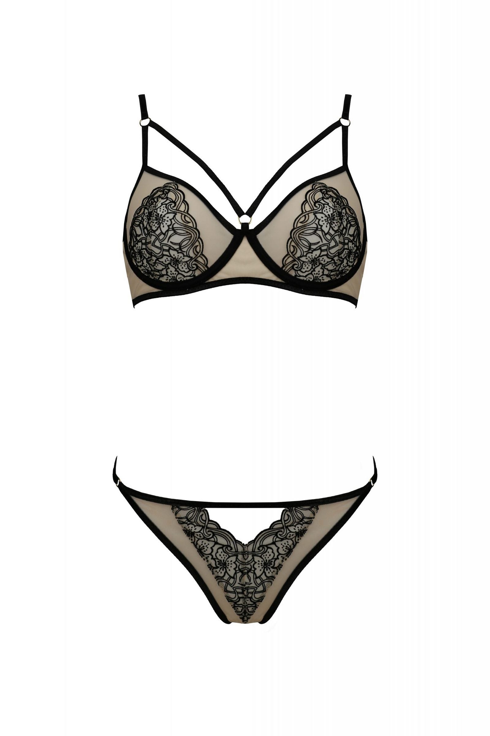 Комплект белья из микросетки Lorina beige