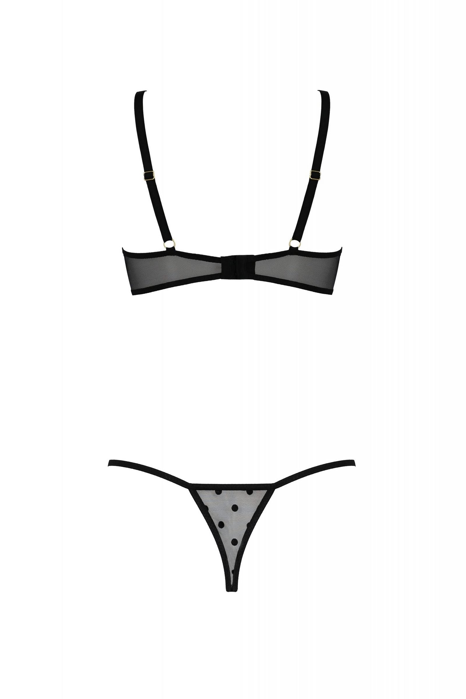 Еротичний комплект з відкритими грудьми Marina black