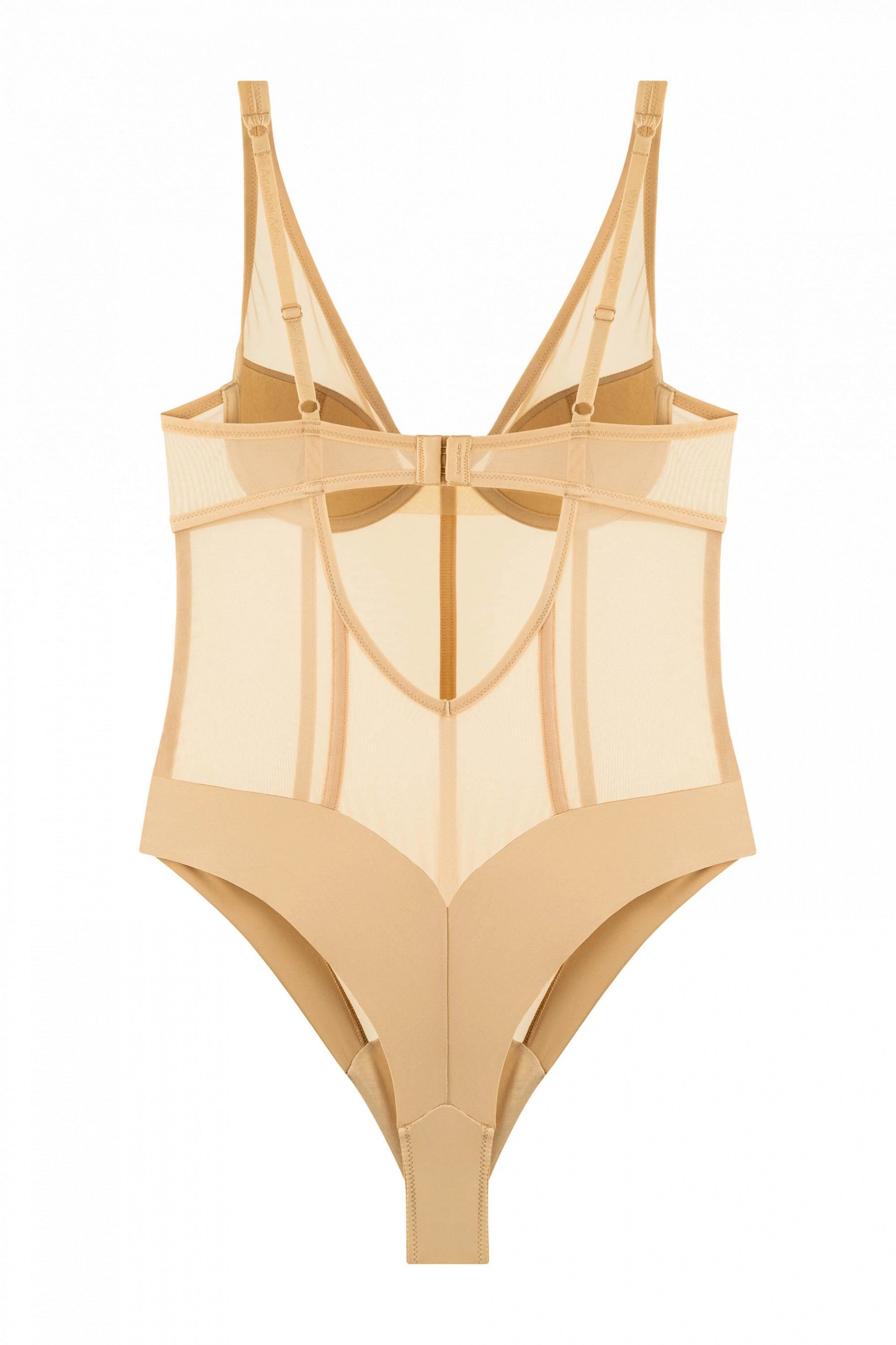 Боди с декоративными швами 8172-157 beige