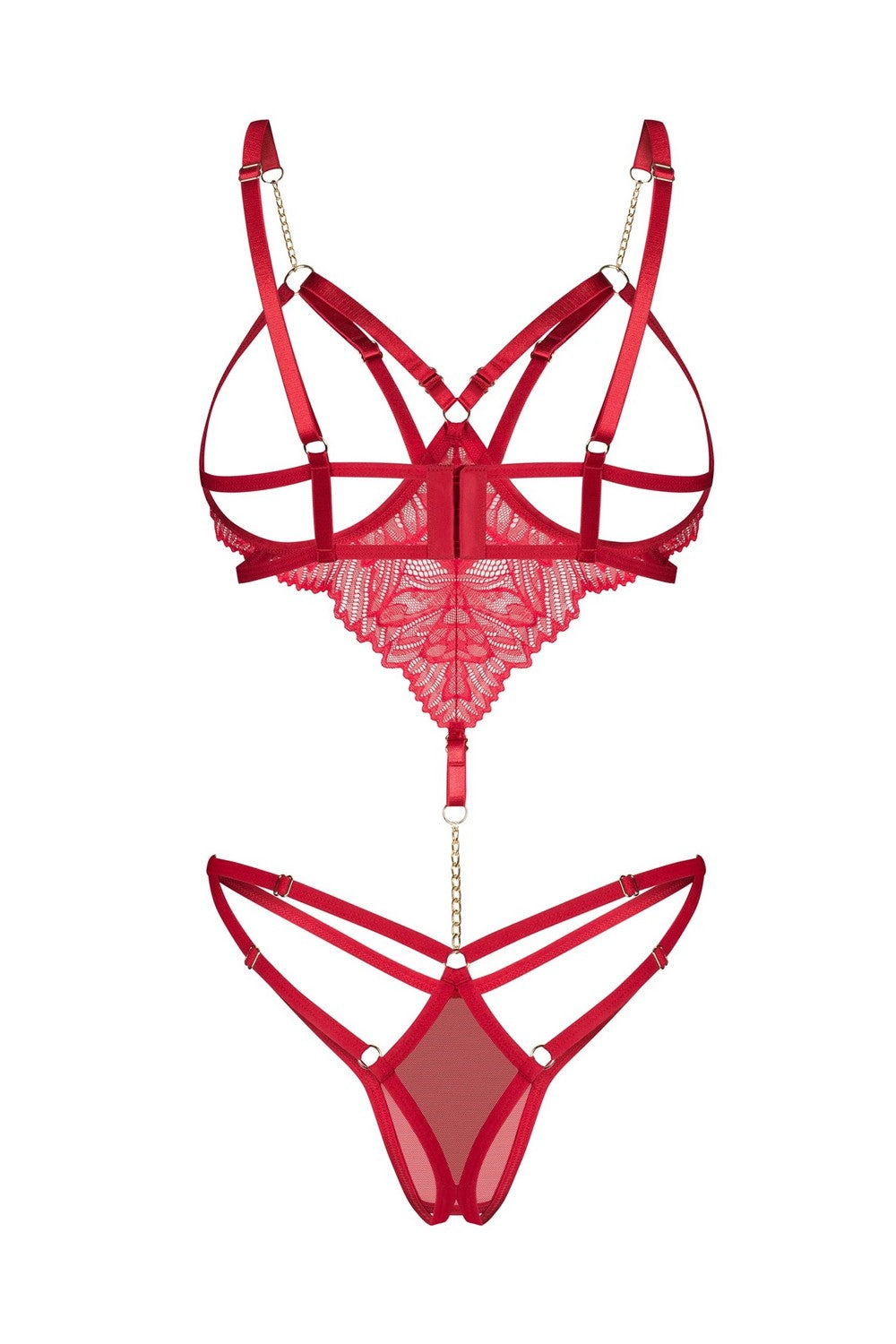 Боди с открытой грудью Matildea red