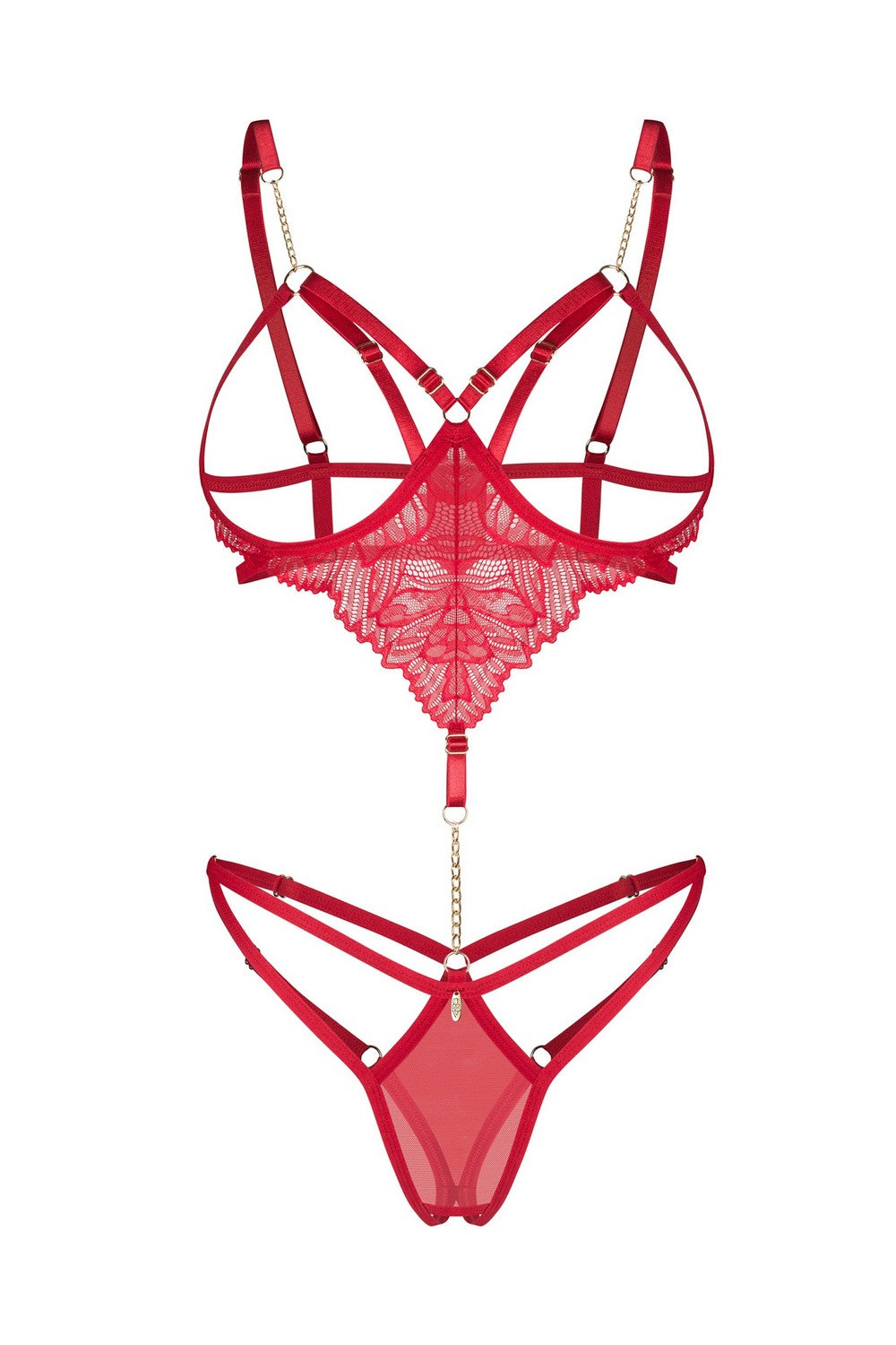 Боди с открытой грудью Matildea red