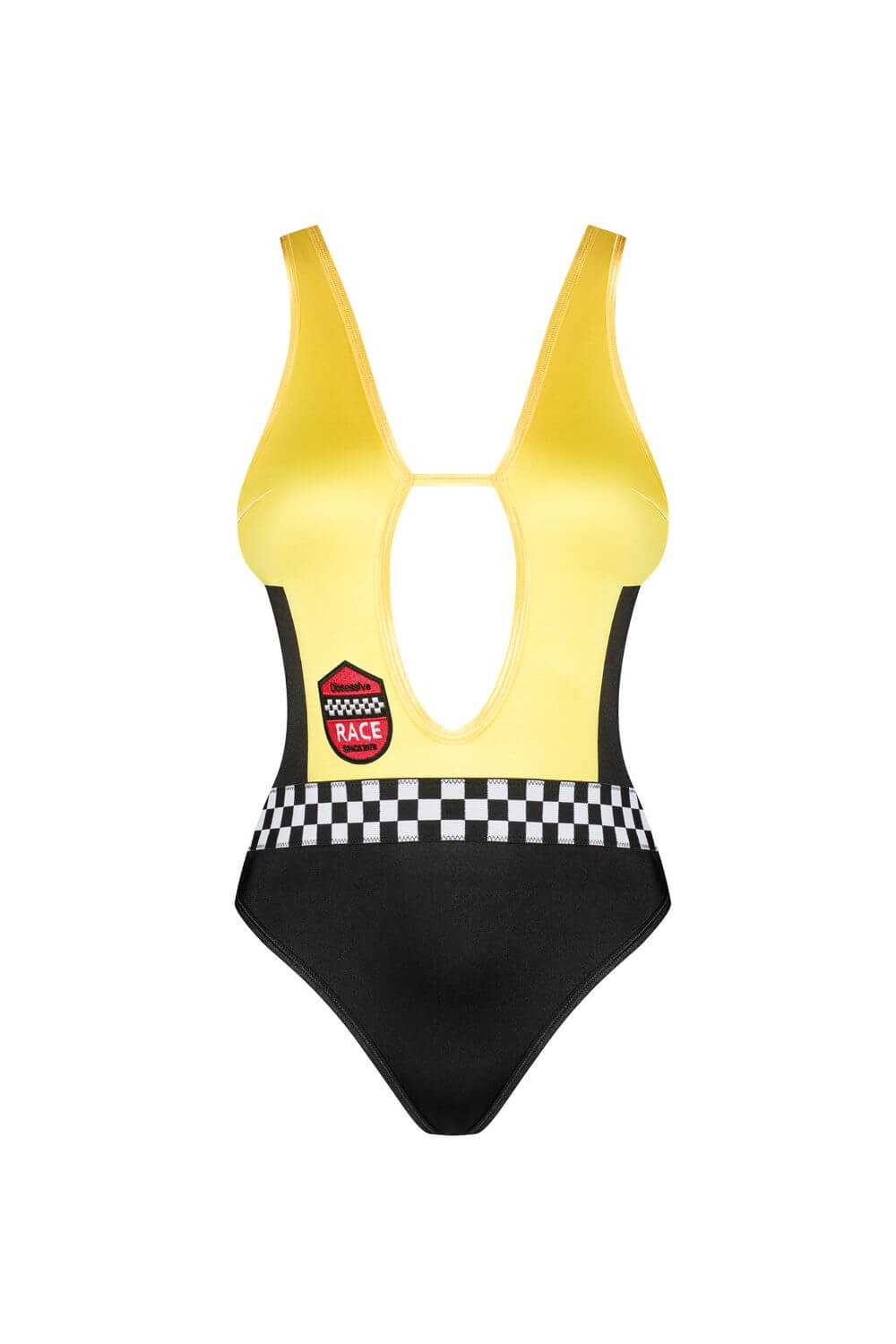 Боді з глибоким вирізом Rallien black/yellow