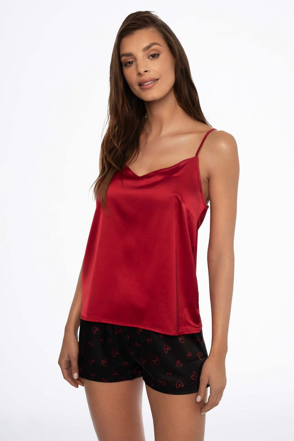 Атласная пижама с сердечками Modern 41165 red/black