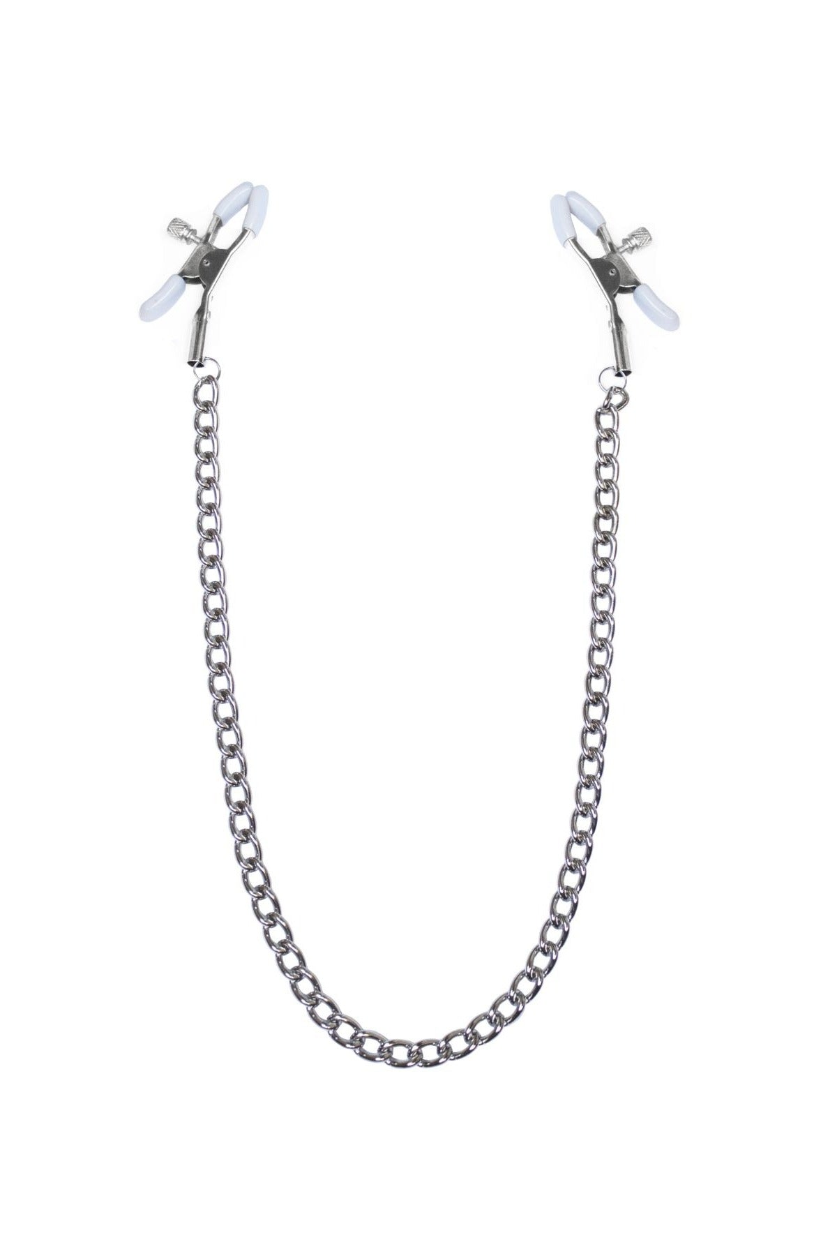 Зажимы для груди с цепочкой Nipple clamps Classic silver/white