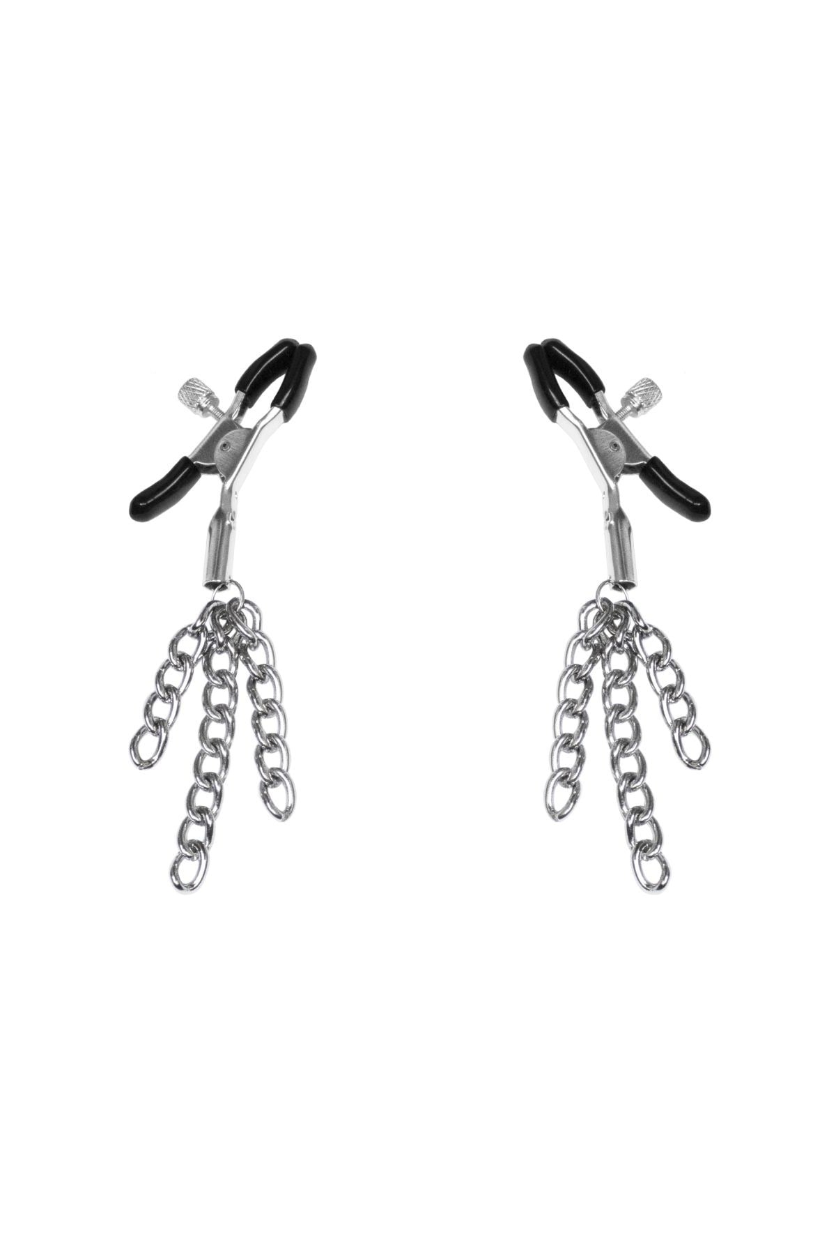 Зажимы для груди Nipple clamps Tassels silver/black