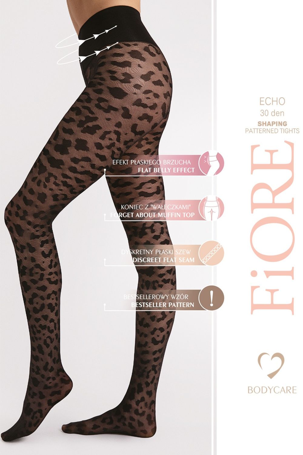 Матовые колготки с принтом Echo F5005