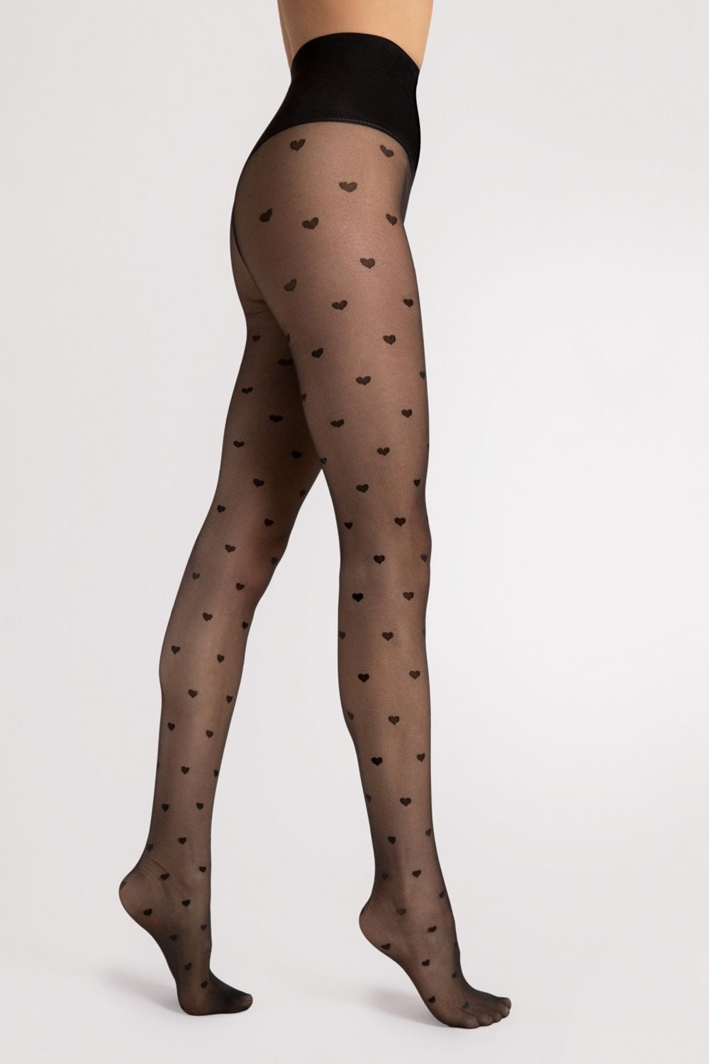 Матовые колготки с сердечками Heartbeat F5007
