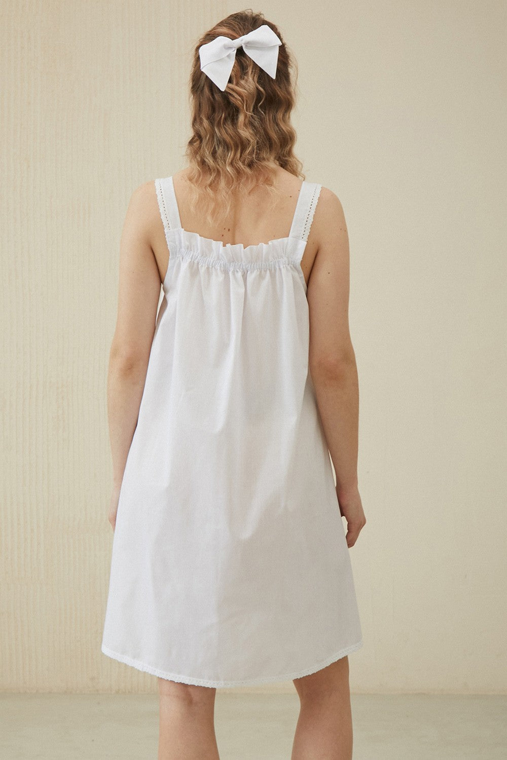 Хлопковая сорочка с кружевом Ameli HL0064-02-20 white