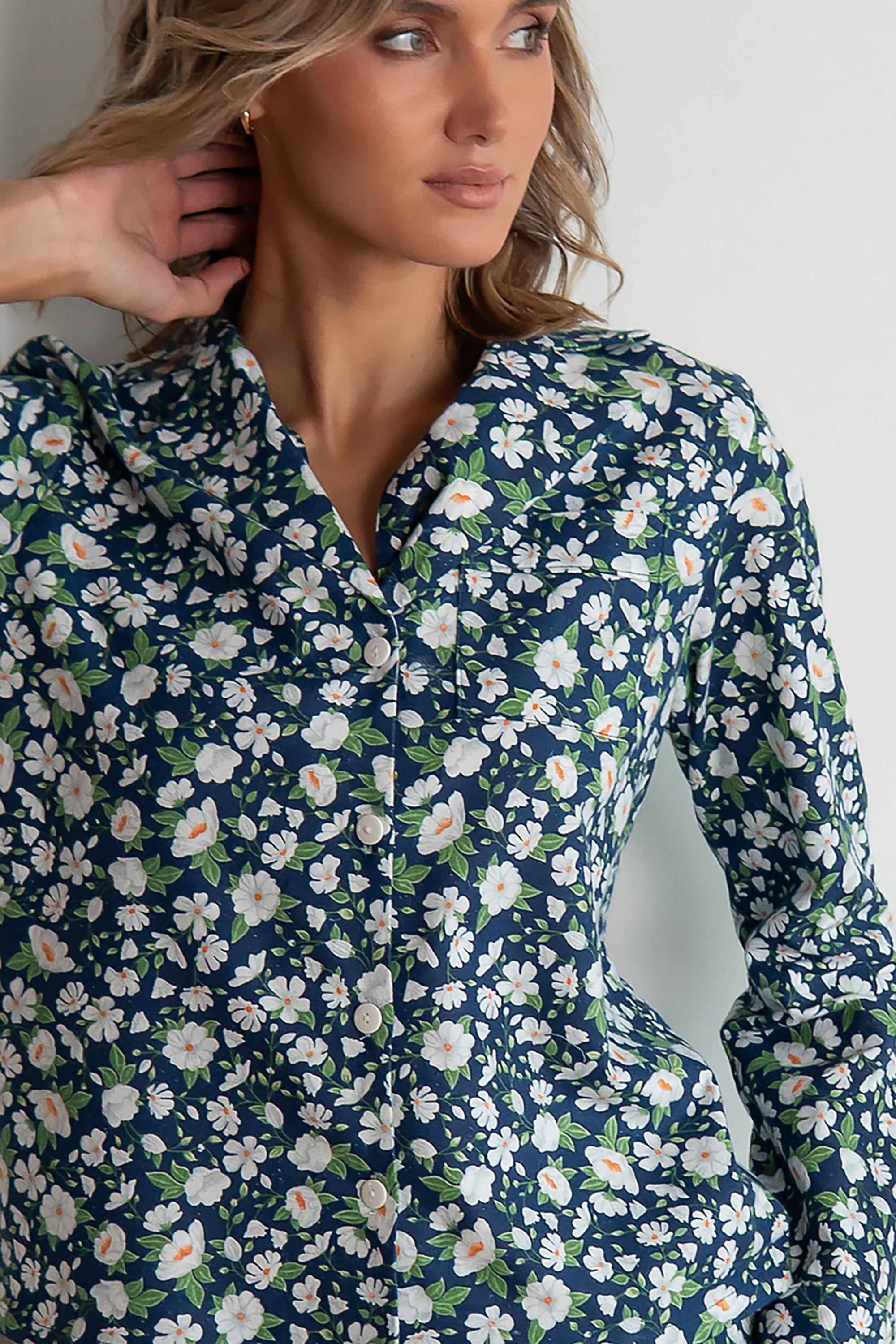 Фланелевая пижама с цветами Chamomile FL0057-53-69