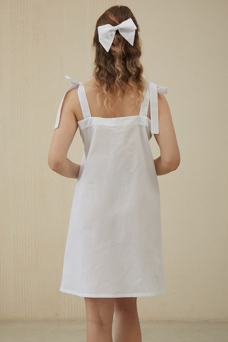 Хлопковая сорочка с завязками Colette HL0067-02-20 white