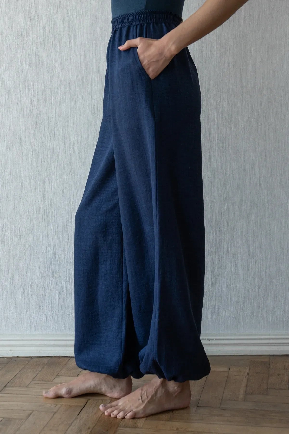 Лляні штани з кишенями Denim LN0092-13-09