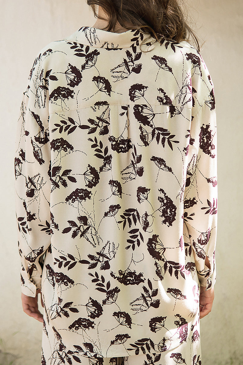 Рубашка с принтом из штапеля Dianne VS0059-28-60 cream