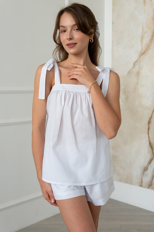 Хлопковая пижама с шортами Lorette HL0068-02-78 white