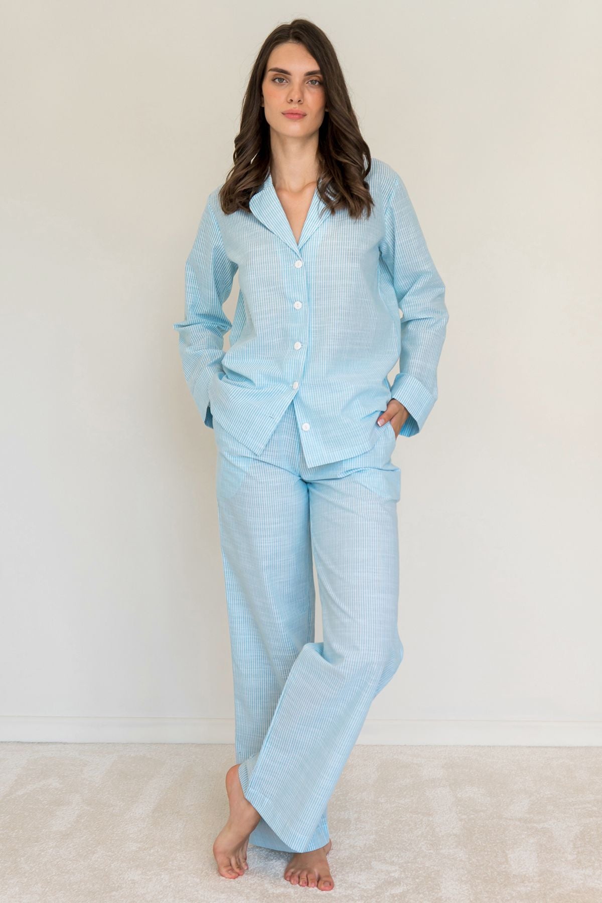 Хлопковая пижама в полоску Arctic Strip HL0073-34-69 blue