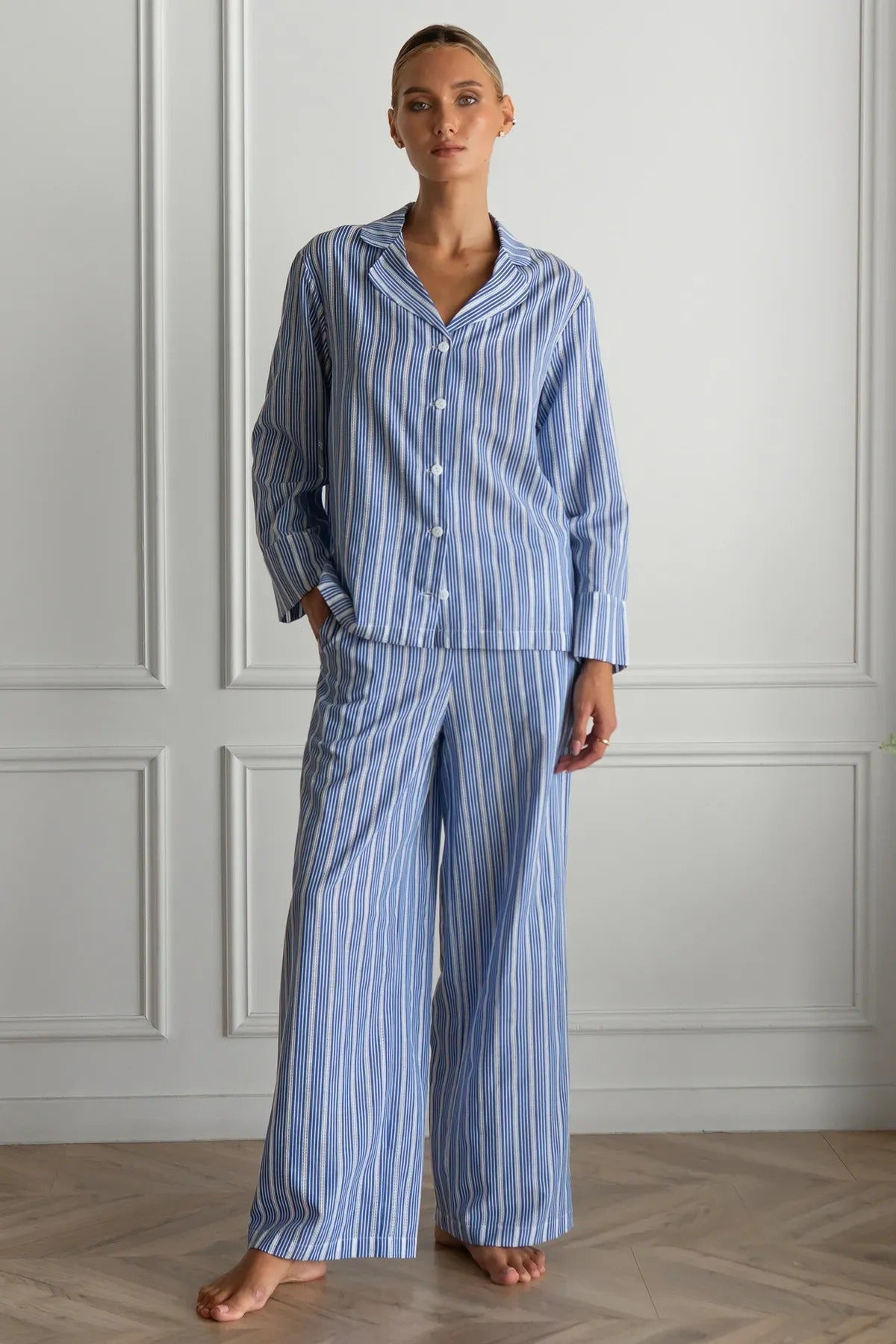 Хлопковая пижама в полоску Lake Lace HL0073-75-69