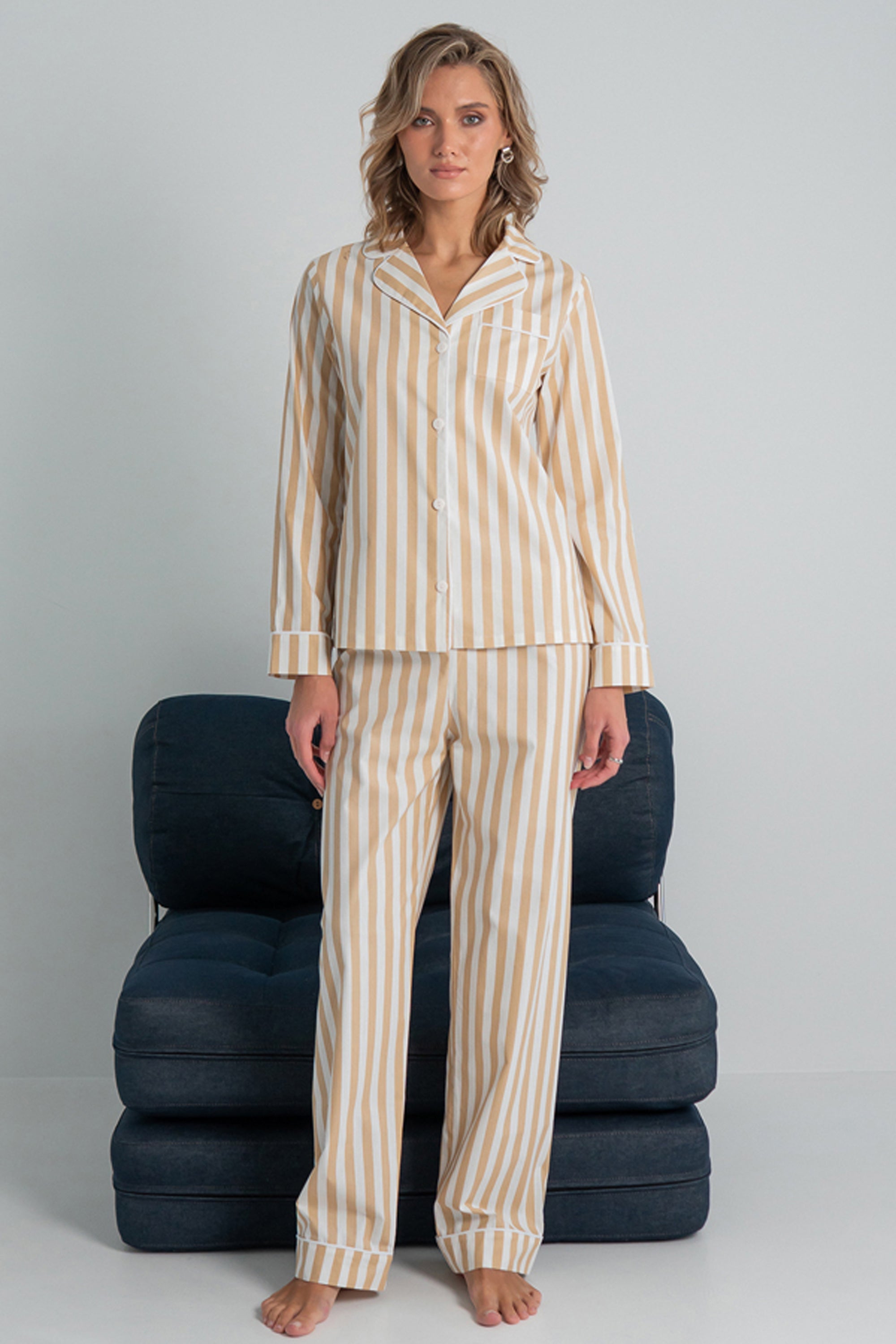 Хлопковая пижама с брюками Lines HL0010-69-69