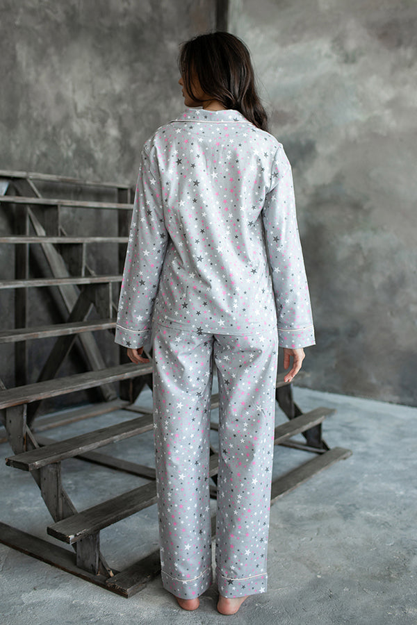 Фланелевая пижама со звездами Pink Stars FL0010-59-69
