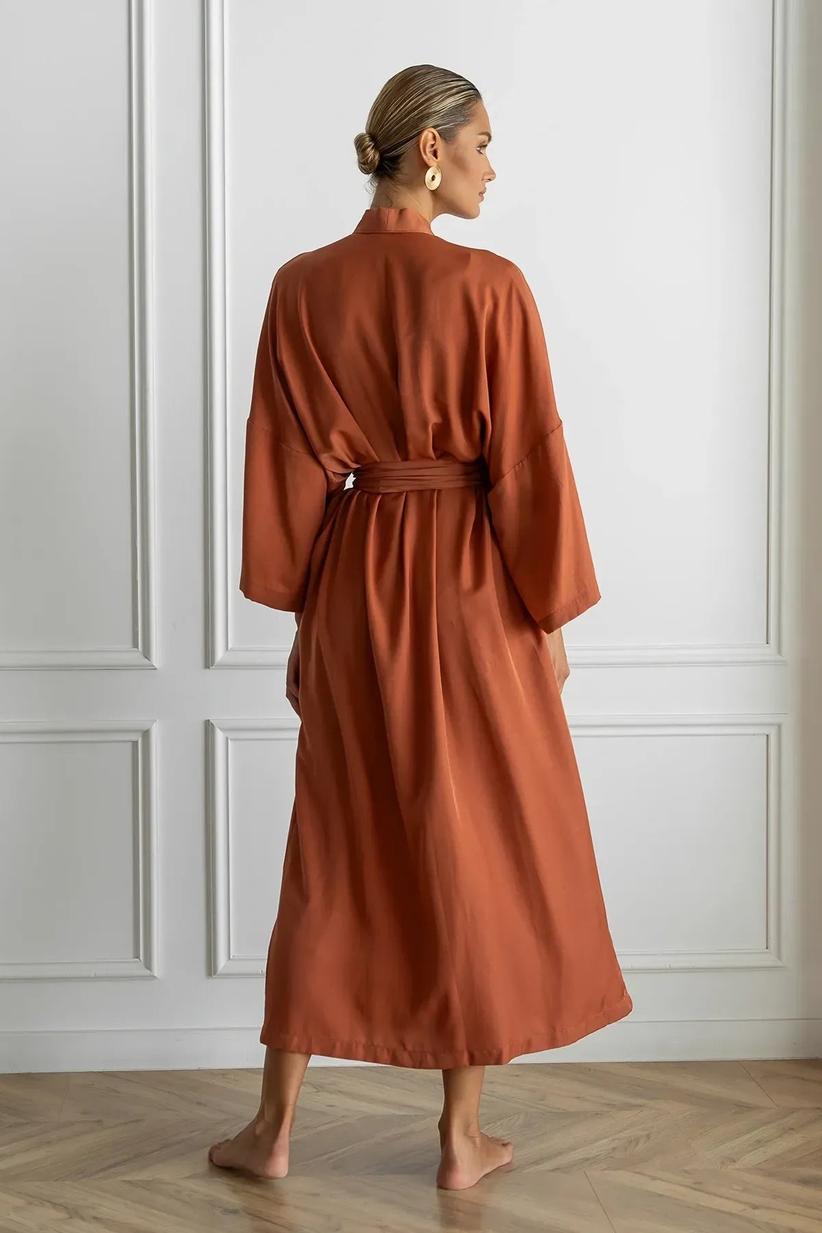 Шелковый халат с хлопком Terracotta SL0035-82-04
