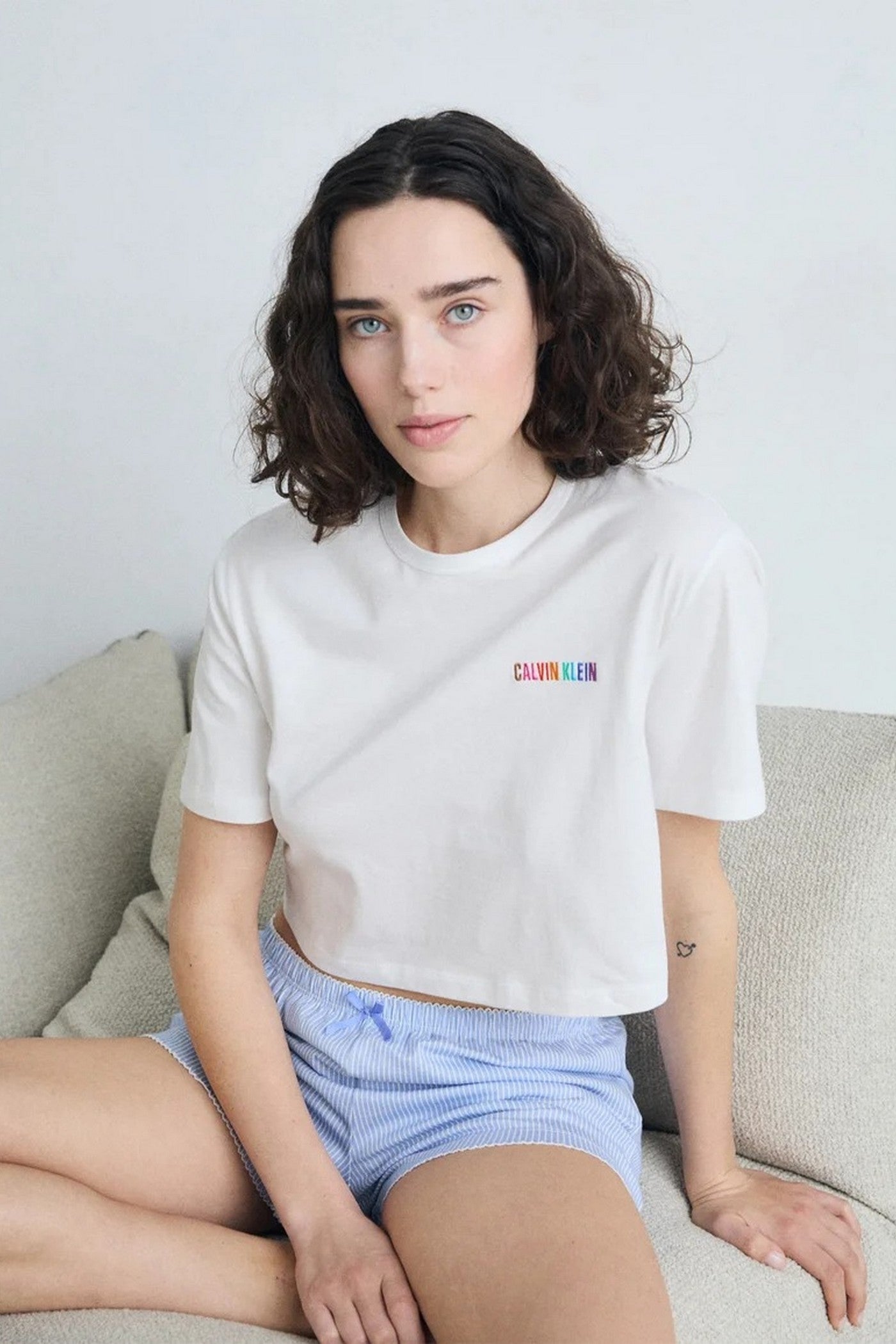 Укороченная футболка 529614265 white