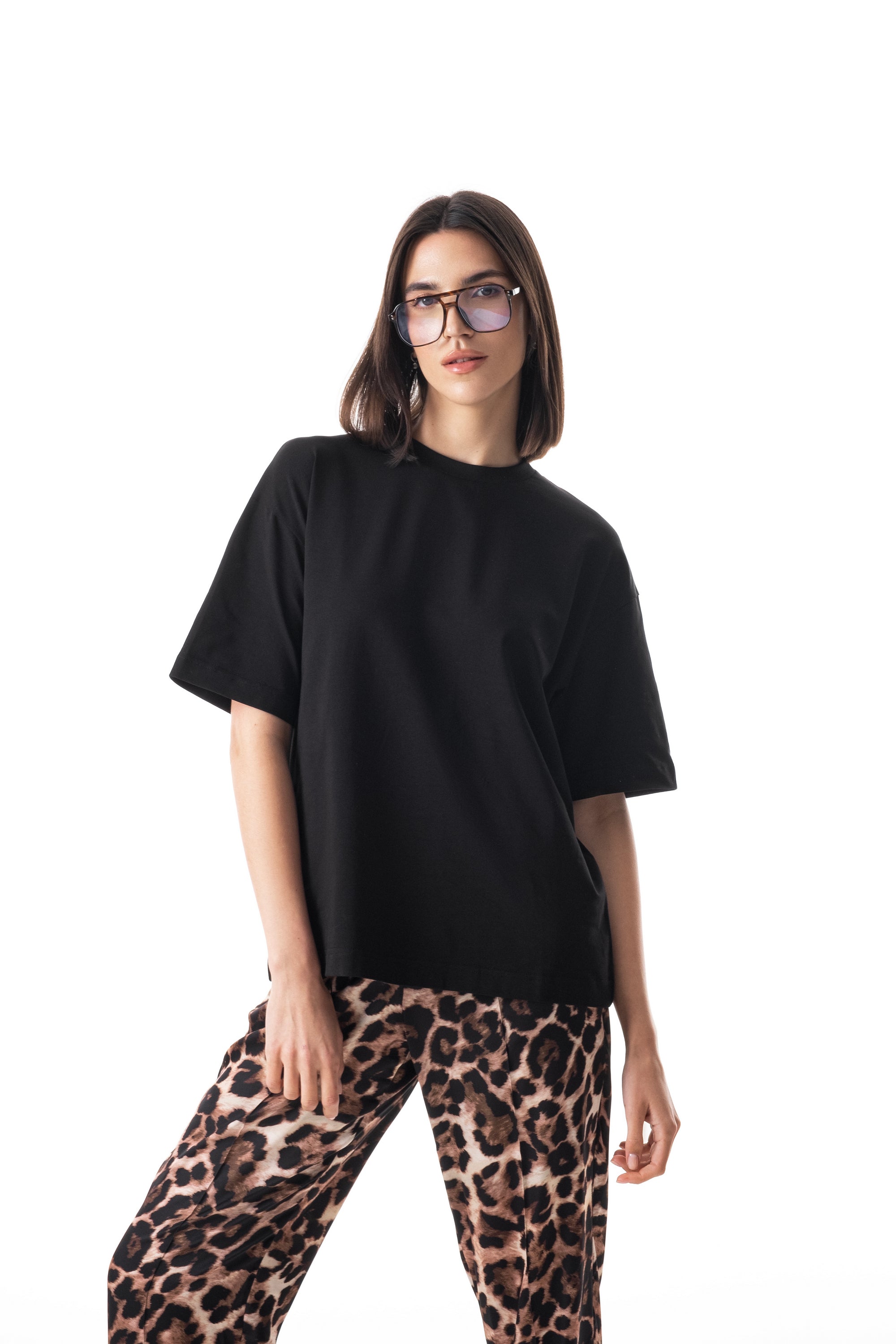 Хлопковая футболка оверсайз 24042 black