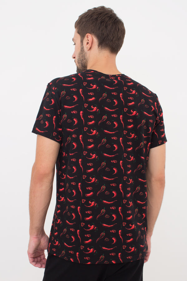 Мужская хлопковая футболка Country print 4601/010 UP-00002421 black/peppers