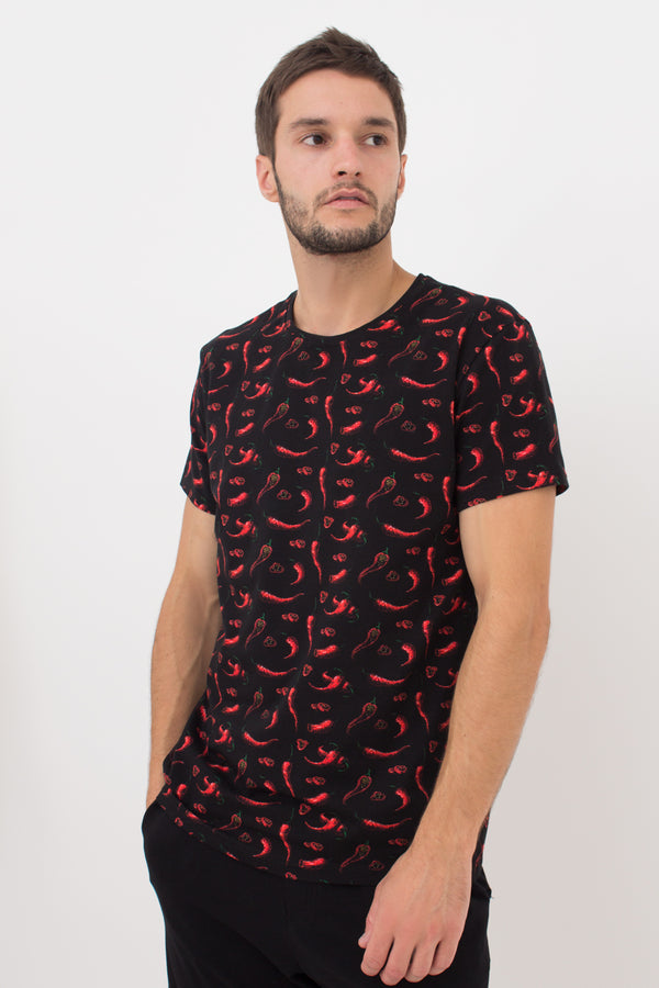 Мужская хлопковая футболка Country print 4601/010 UP-00002421 black/peppers