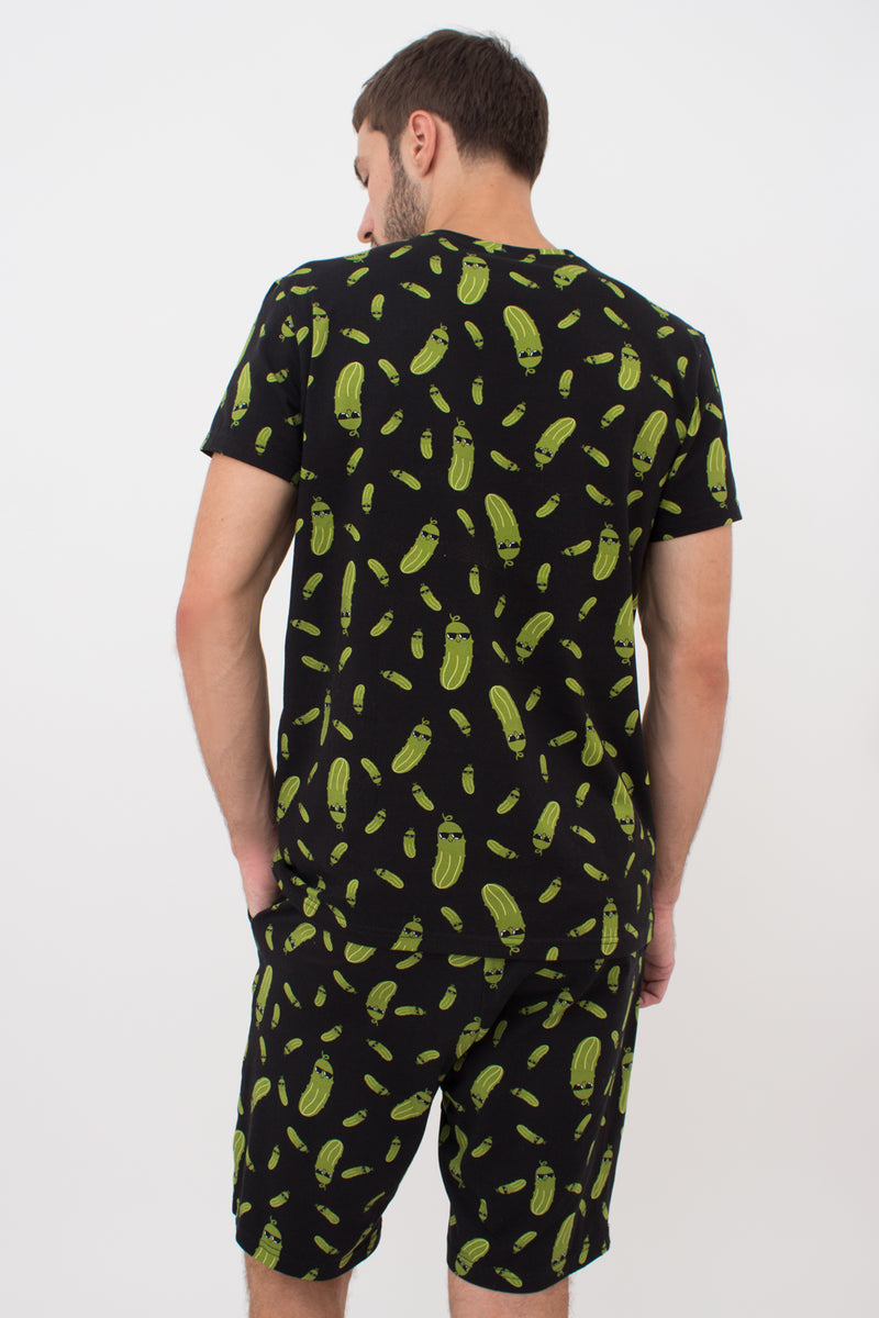 Мужская хлопковая футболка Country print 4601/010 UP-00002421 black/cucumbers