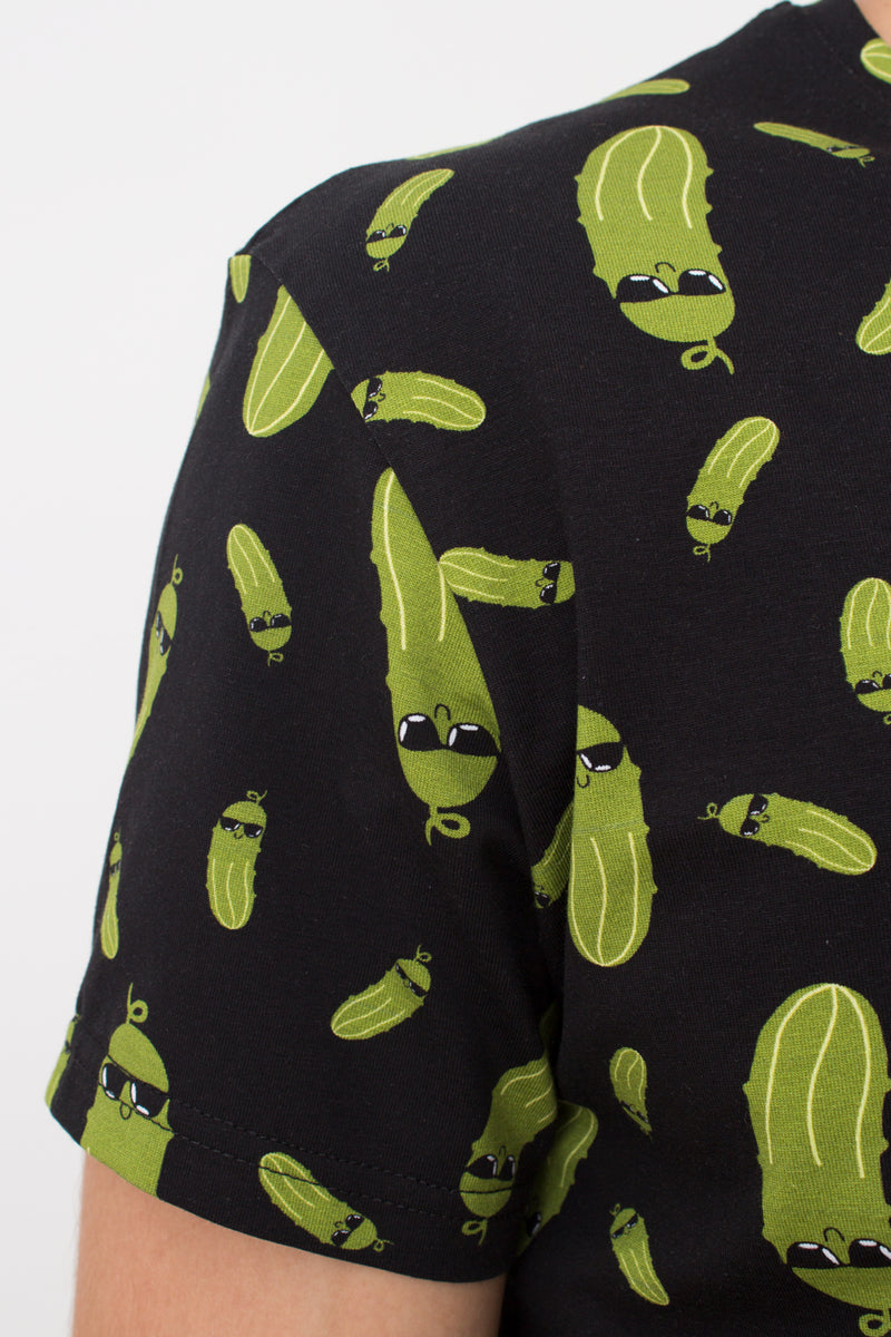 Мужская хлопковая футболка Country print 4601/010 UP-00002421 black/cucumbers