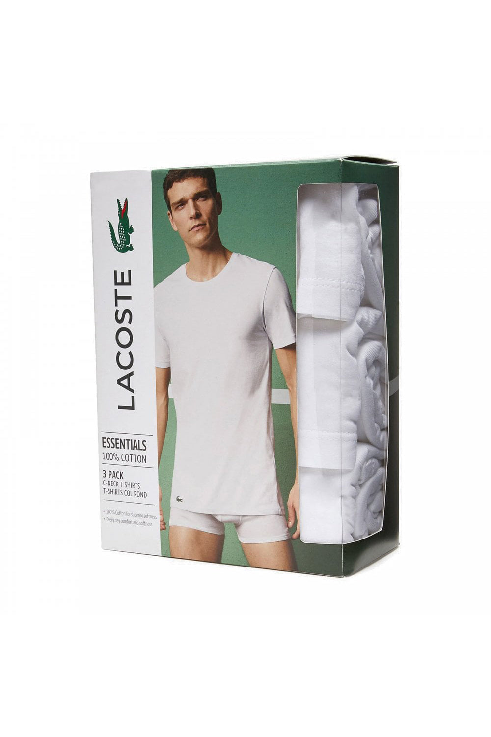 Бавовняна чоловіча футболка 501989868 (3 шт.) white Lacoste