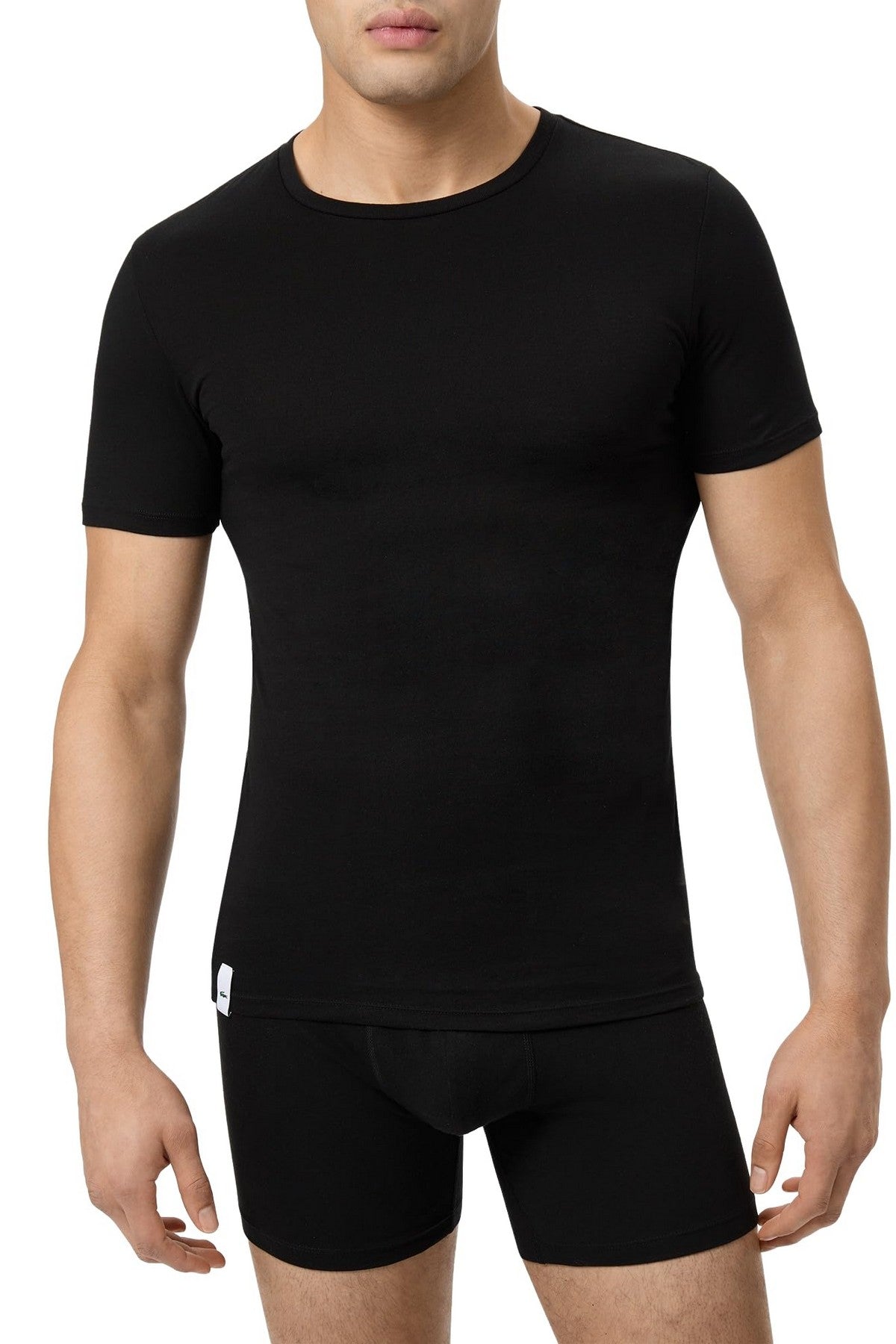 Бавовняна чоловіча футболка 613713436 (3 шт.) Lacoste чорна
