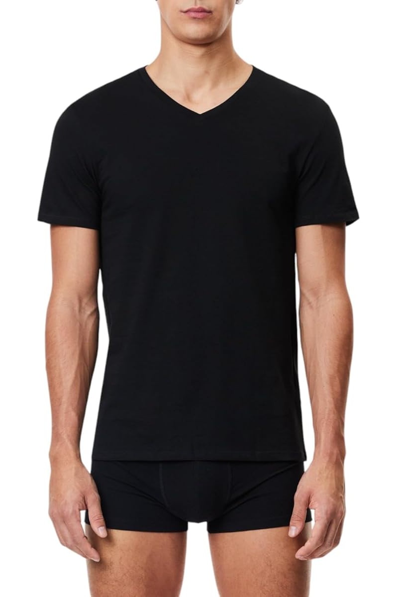 Хлопкова чоловіча футболка 660725901 (3 шт.) black Lacoste