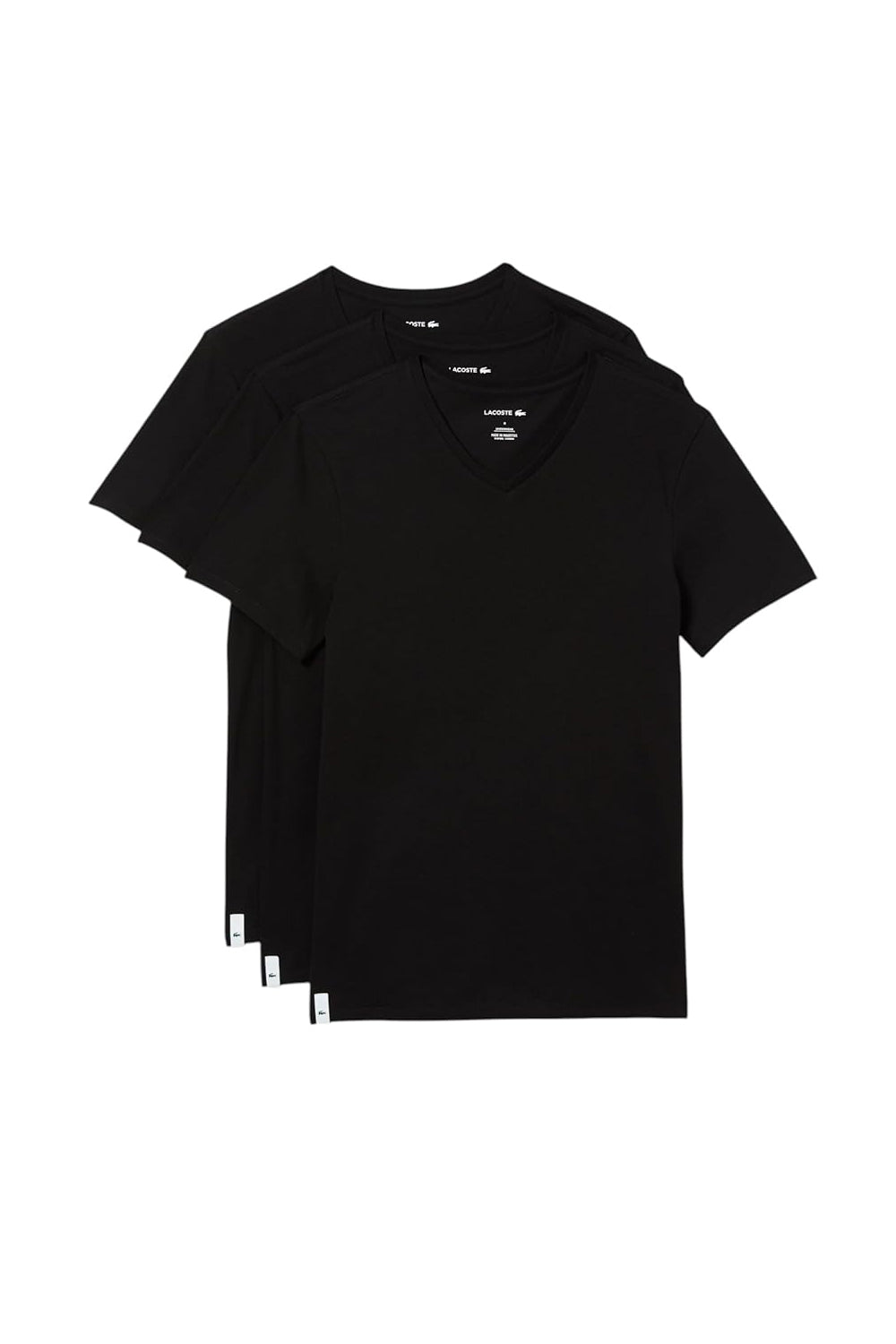 Бавовняна чоловіча футболка 660725901 (3 шт.) black Lacoste набір