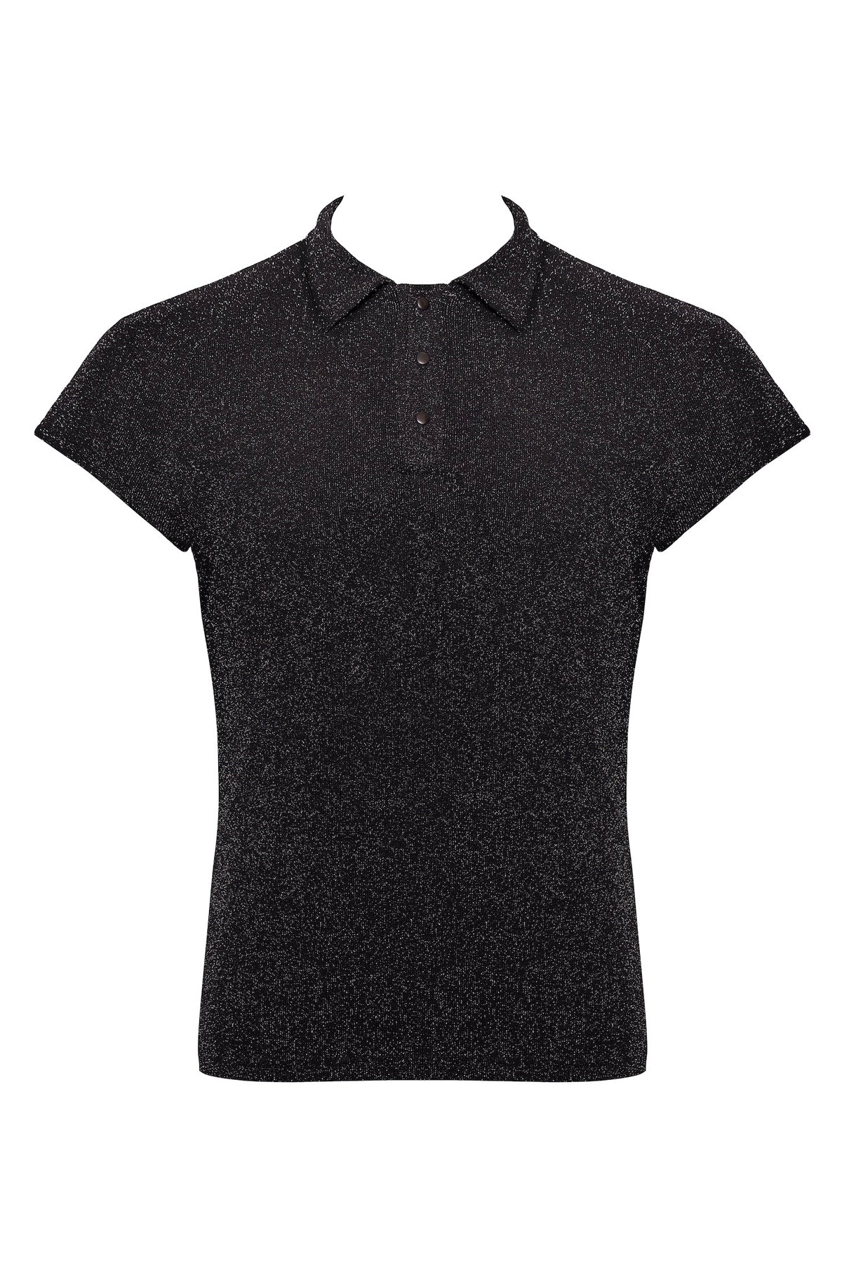 Футболка чоловіча з мікросітки H082 Onyx veil polo Noir Handmade
