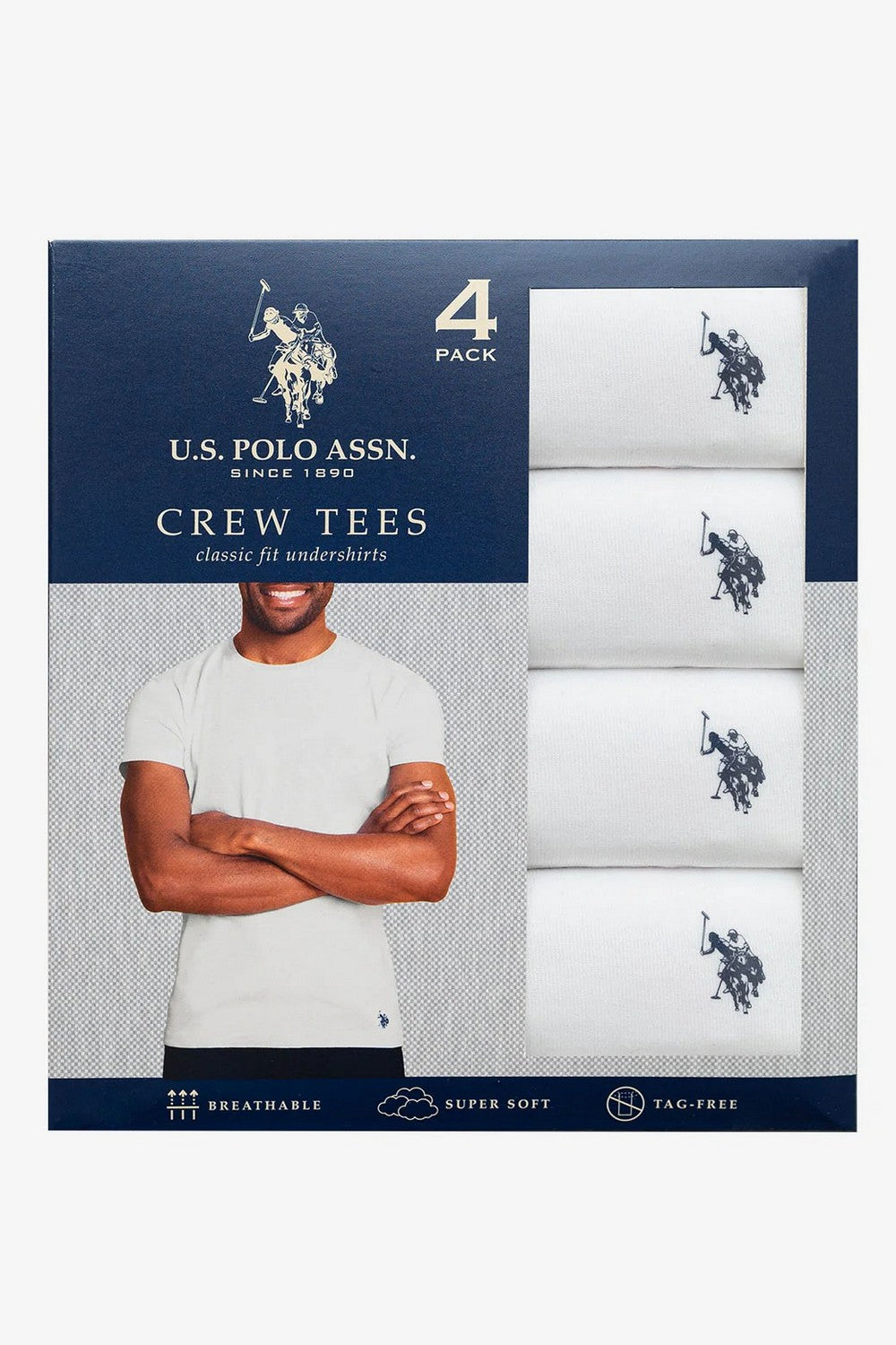 Набір чоловічих футболок 785979823 (4 шт.) white U.S. Polo ASSN. набір